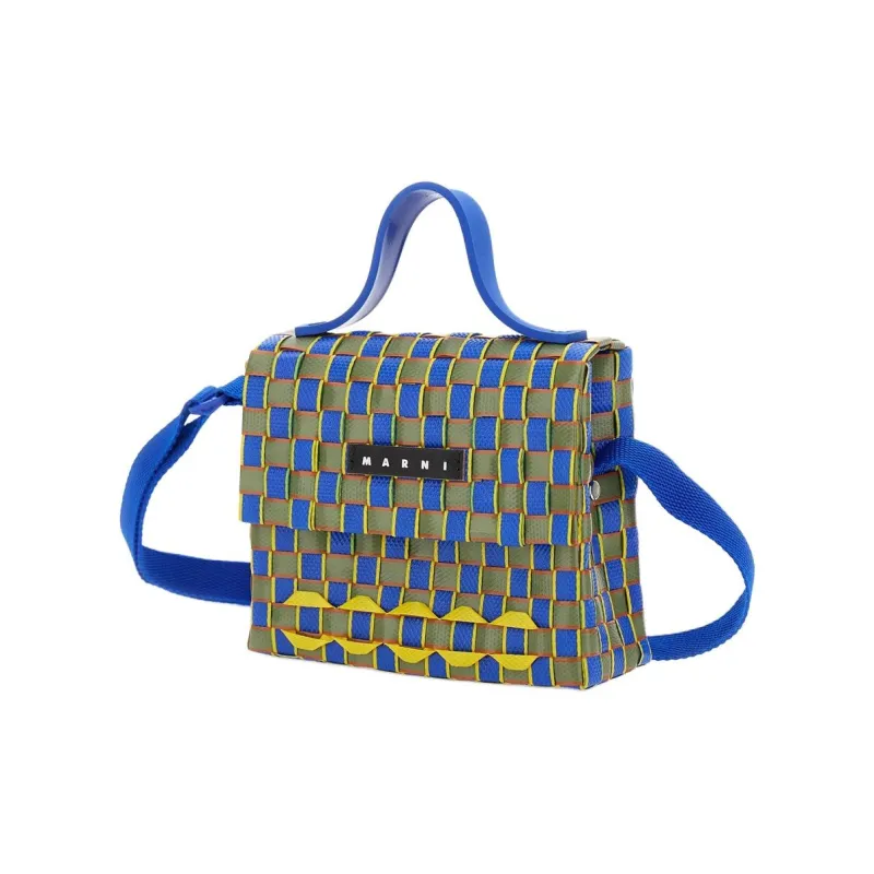 MARNI Polypropylene PP Shoulder Bag, Crossbody Bag, Handbag Women's Blue & Green-1