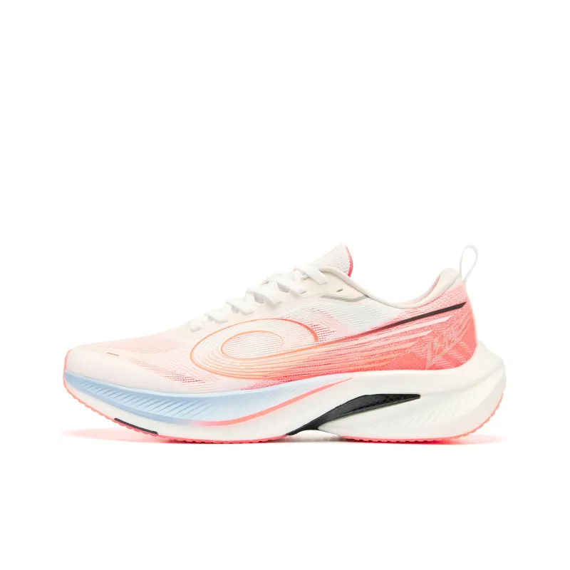 QIAODAN Cushioned Slip-Resistant Abrasion-Resistant Low-Top Casual Running Shoes Men's Pink Green Mismatched-1
