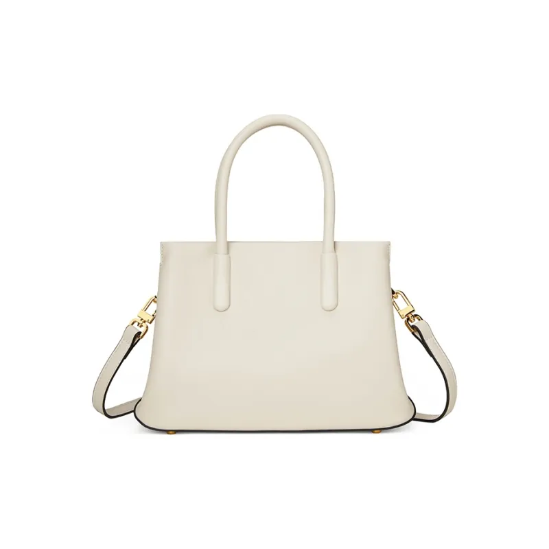 PIERRE CARDIN Cow Leather One Shoulder Handbag Women's Ecru/Brown-2