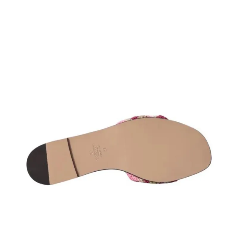 Valentino VLogo Signature Slide Slippers Women's Pink-4