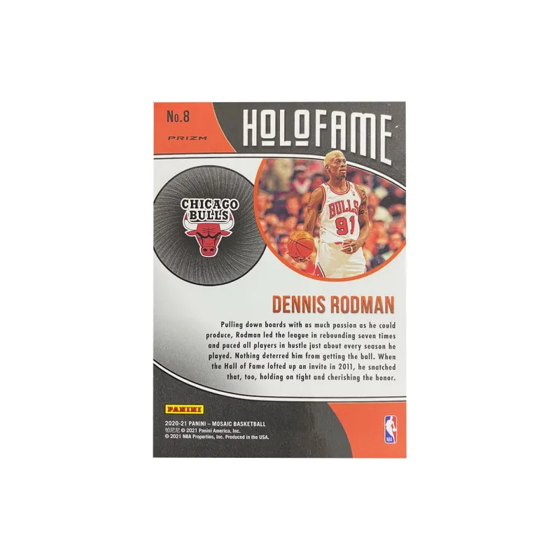 PANINI 2020-21 Bulls Mosaic Large Scale Patch Large Bug Rodman Mosaic Fold Sports Cards 1 Pc-1