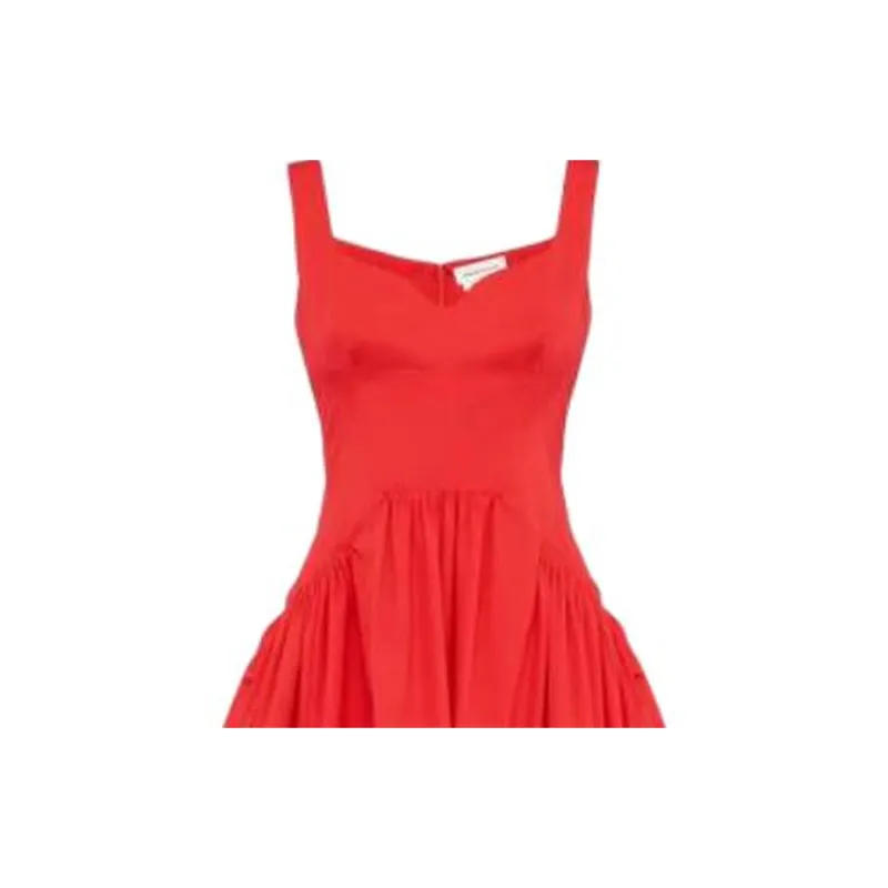 Alexander McQueen Sleeveless Dress Women's Red-3