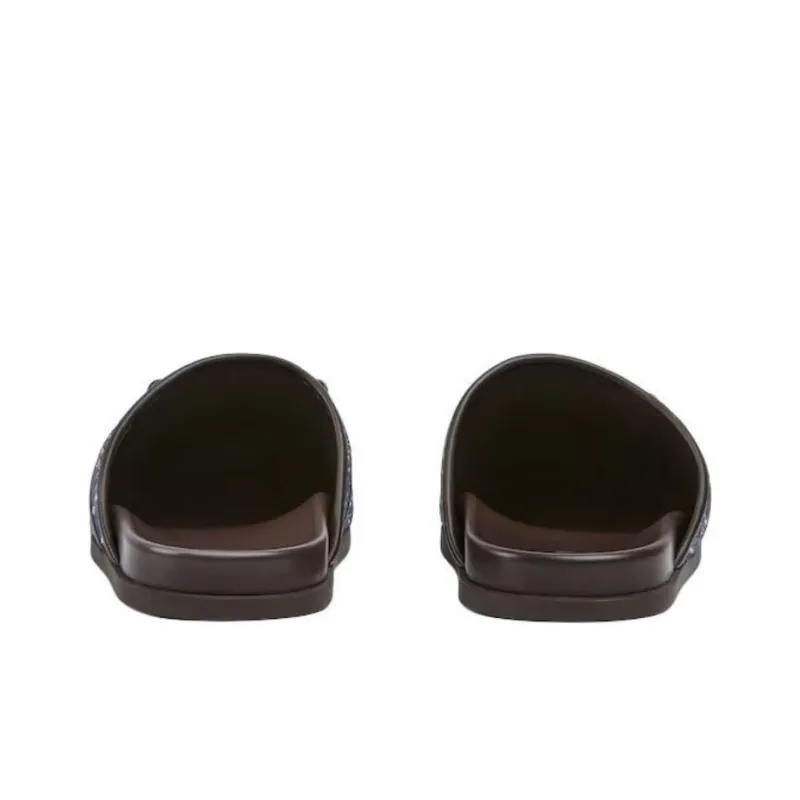 GUCCI Quiet Wrap-toe Slippers Men's Blue-4