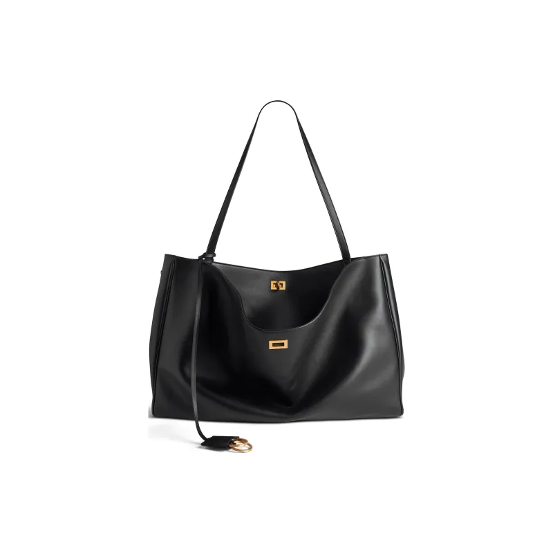 Balenciaga Cow Leather Tote Bag Shopping Bag Handbag Women's Black-0