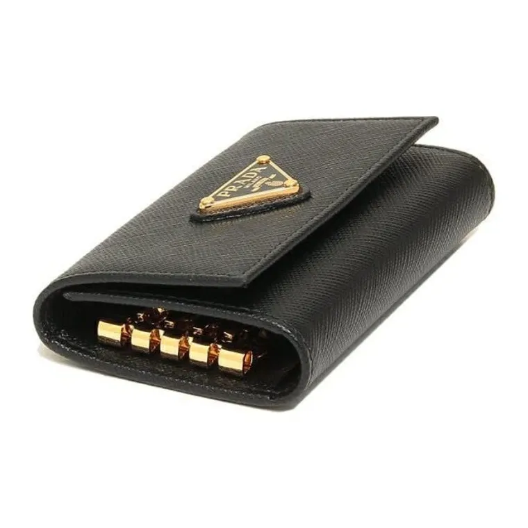 PRADA Leather Key Pouch Women's Black-2
