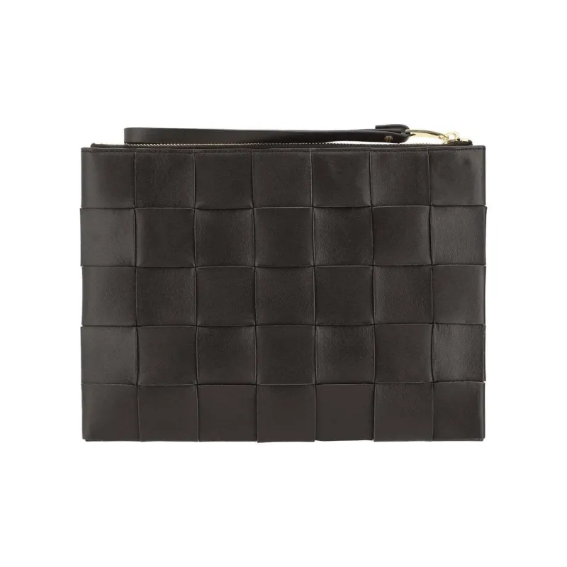 Bottega Veneta Leather Clutch Women's Pink Brown-1
