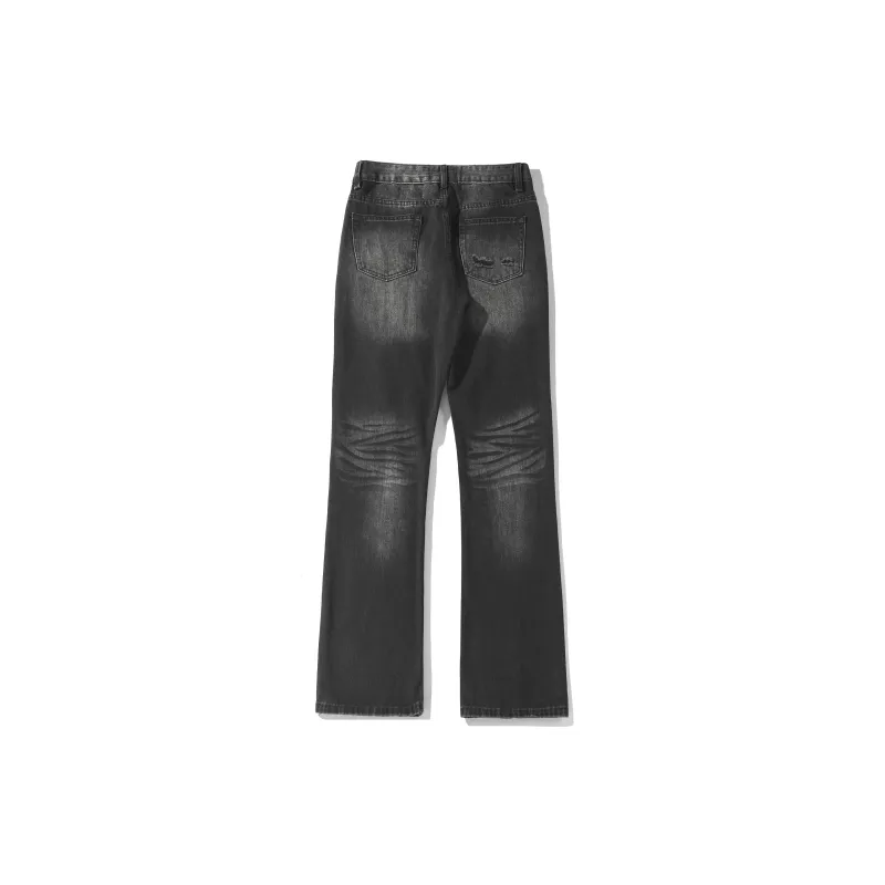 ZWWWZ Jeans Unisex Distressed White Black-1