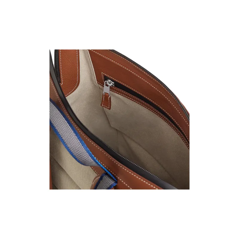 HERMES Off Piste Cotton Backpack Unisex Sapphire Blue & Light Taupe-3