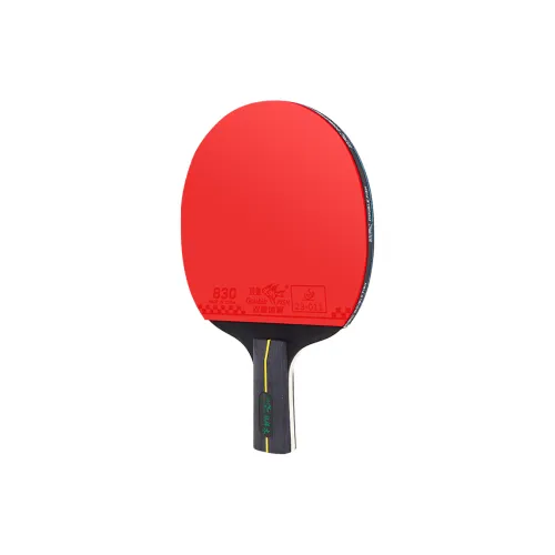 DOUBLEFISH All Wood Ping Pong Paddles Unisex Black/Red Single Racket