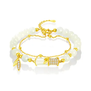 ZSY Bracelet Girlfriend Pale Greenish White Jade Women's