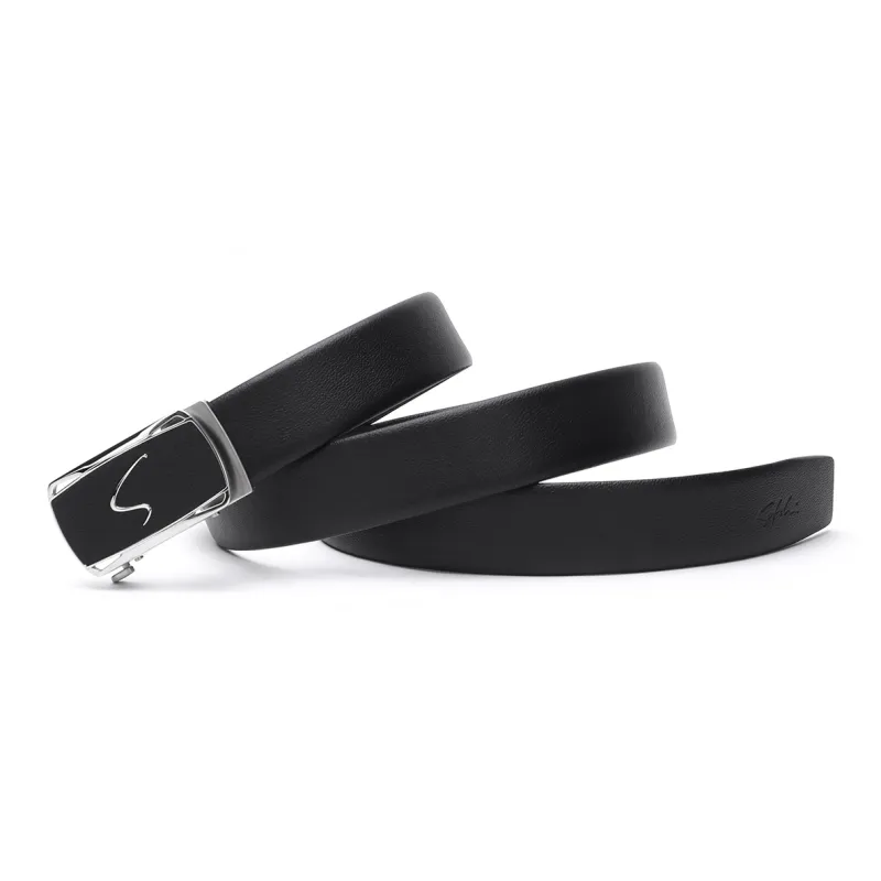 Satchi Cow Leather Leather Belts Men's Black Width 3.4cm-2
