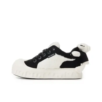 13 DEMARZO Slip-Resistant Low-Top Skateboard Shoes Women's Black White