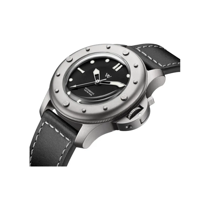 Welly Merck Automatic Mechanical Movement Leather Watch Bands Men's Watches Black Dial-8