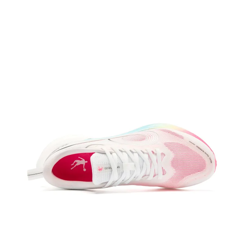 QIAODAN Cushioned Slip-Resistant Abrasion-Resistant Low-Top Casual Running Shoes Men's White Pink-3