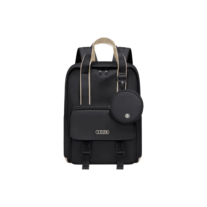 V.NINE Fabric Backpack Regular Unisex Creamy Apricot/Glutinous Rice Black-8