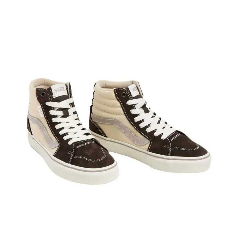Vans Filmore Anti Slip Wear Resistant High Top Skateboard Shoes Women's Beige-2