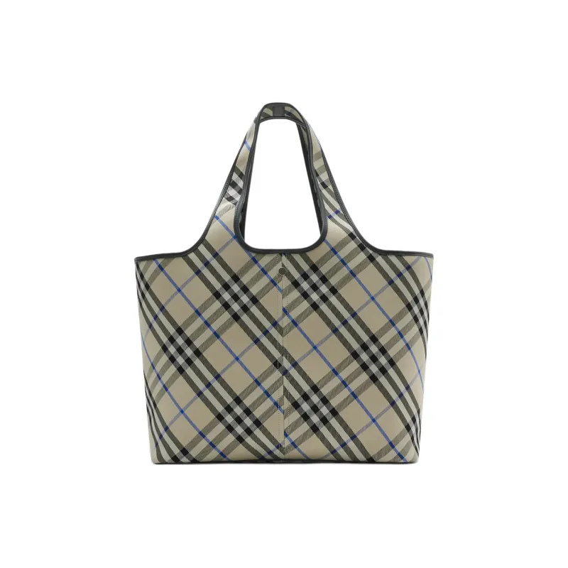 Burberry Cotton Tote Bag, Shopping Bag, Shoulder Bag Medium Size Women's Blue & Gray-3