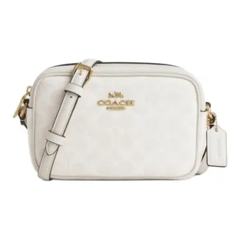 COACH Jamie Artificial Leather Camera Bag, Crossbody Bag, Shoulder Bag Mini Women's White & Chalk White