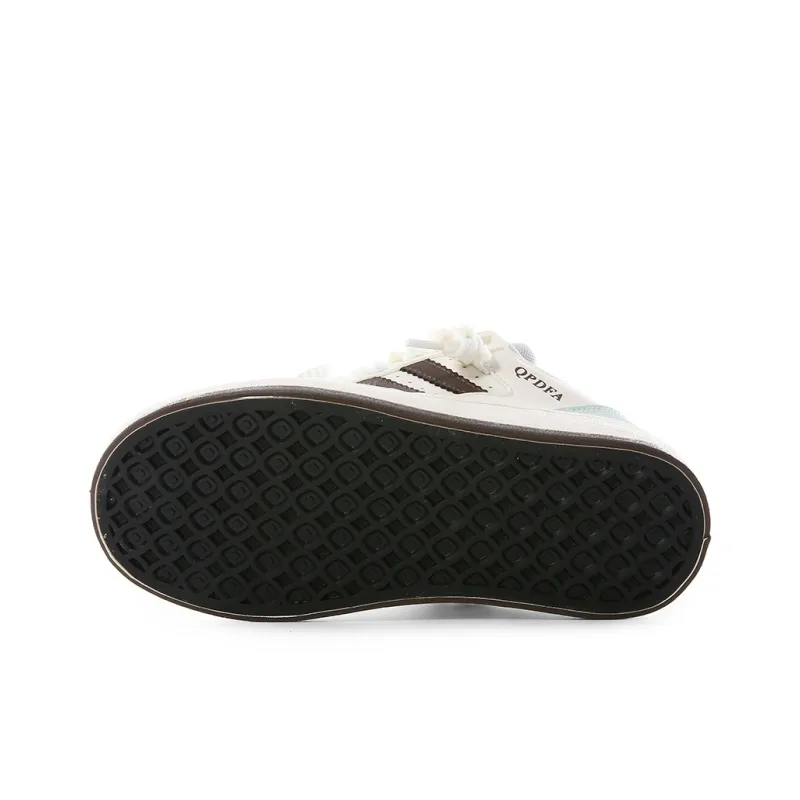 Cob Wear-resistant And Lightweight Low-Top Skateboard Shoes Women's Beige Yellow Brown-5