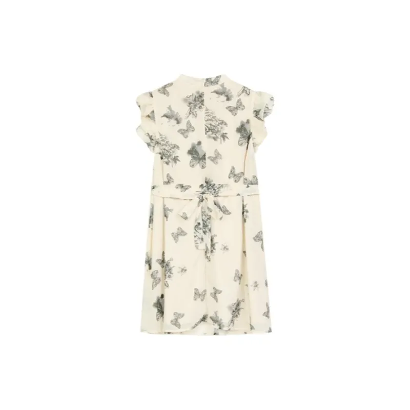 TASTILY Short Sleeved Dress Women's Ecru-1