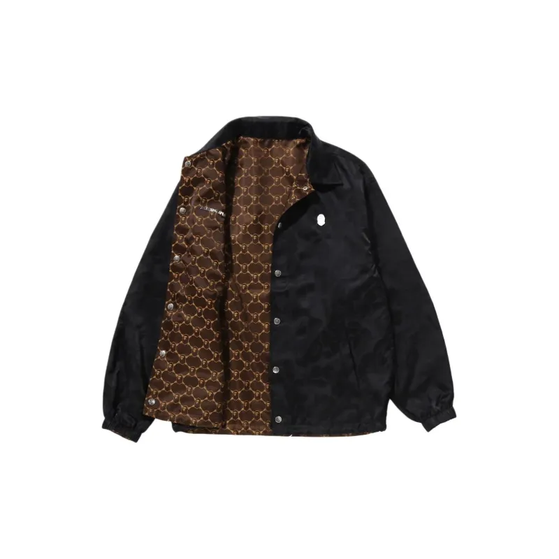 Bape Solid Camo Jacquard Nylon Reversible Coach Jacket-7