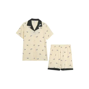Red Beans At Home Pajama Set Women's Milk Candy Beige