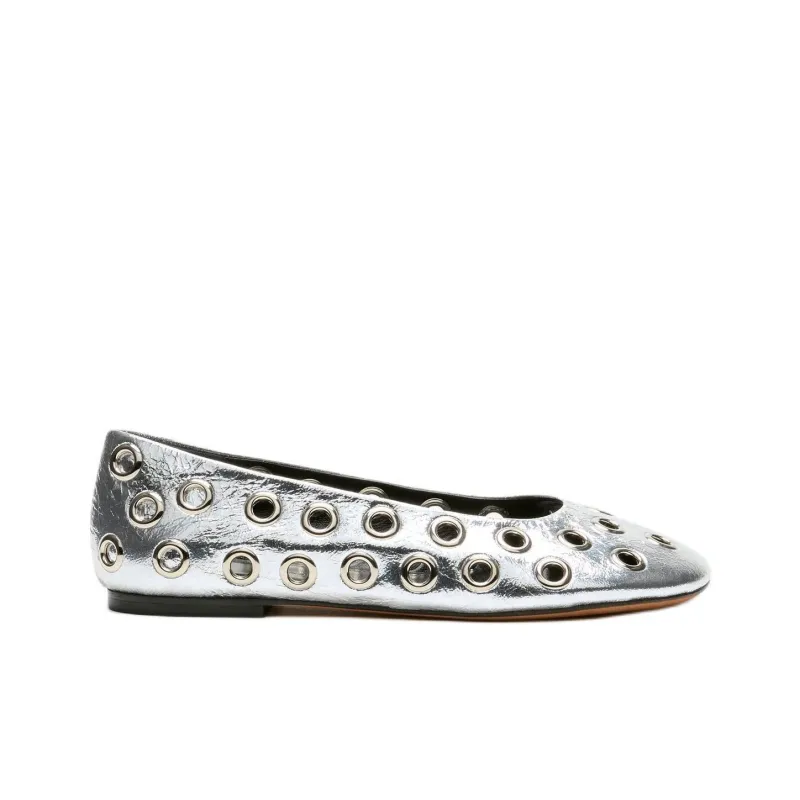PROENZA SCHOULER Glove Grommet Casual Single Shoes Women's Silver-1