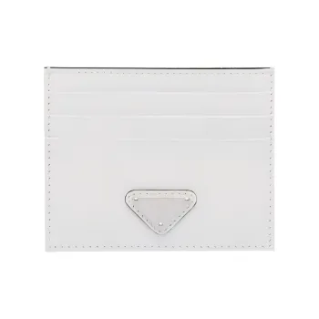 PRADA Leather Card Holder Women's White