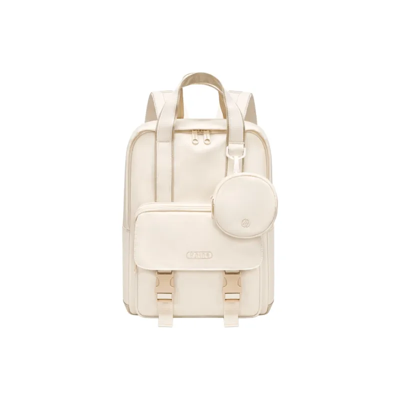 V.NINE Fabric Backpack Regular Unisex Creamy Apricot/Glutinous Rice Black-2
