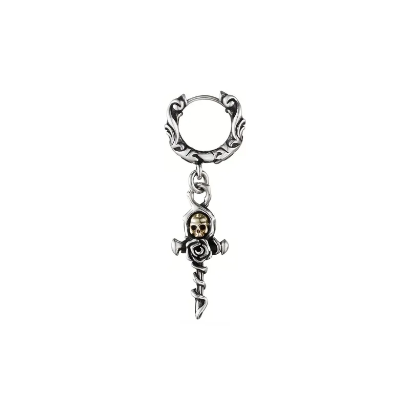 ROCK&RIDE 925 Sterling Silver With Copper Gemstone Earrings Unisex-0