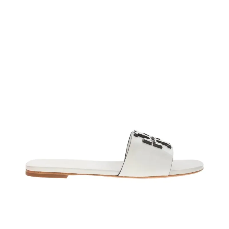 TORY BURCH Embossed-logo Leather Slides-1