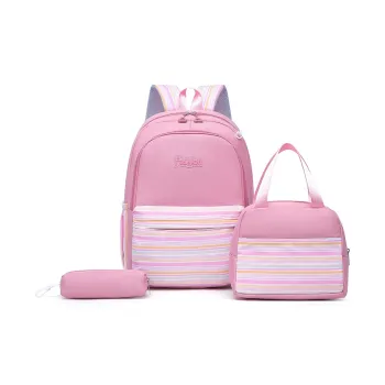 KAMLUI Nylon Backpack Combo Set Women's Pink/Blue