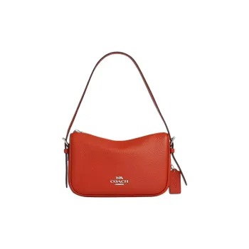 COACH Kailey Leather Shoulder Bag Small Size Women's Deep Orange