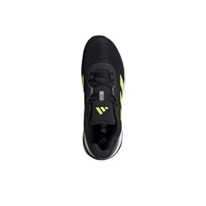 Adidas Galaxy 7 Cushioning, Wear Resistant Low Top Running Shoes Men's Black Yellow-3
