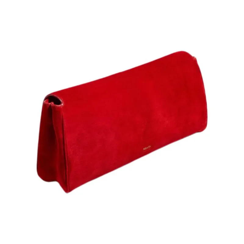 KHAITE Suede Calfskin Clutch Women's Scarlet-2