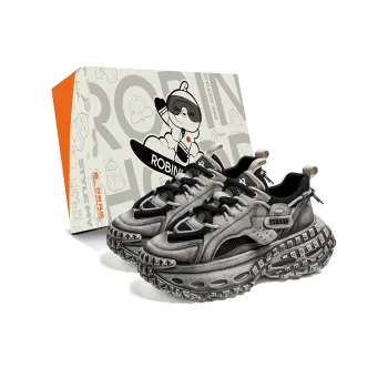 ROBINHOOD Cushioning, Slip Resistant, Abrasion Resistant, Coverage, Height Increasing Low Top Chunky Sneakers Men's Box