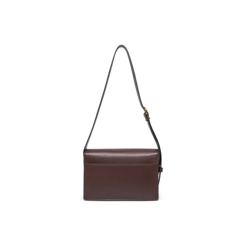 Chrisdien Deny Cow Leather Small Square Bag Shoulder Bag Shoulder Bag Regular Women's Coffee/Light Brown/Black-1
