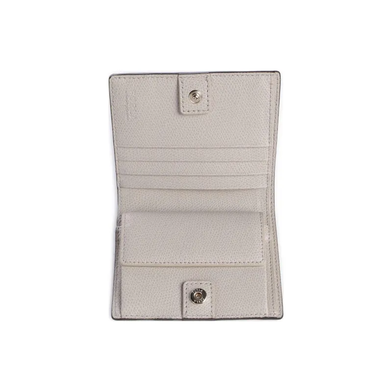 Furla Grained Leather Wallet Small Size Women's Gray-3