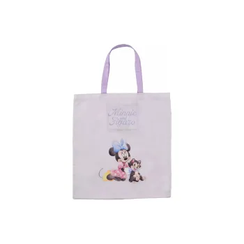 Disney Minnie Series Polyester Tote Bag Shopping Bag Handbag Women's Purple