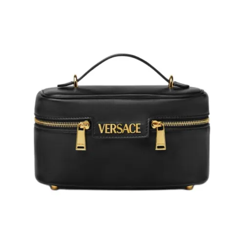 FANSIZHE Tag Lambskin Makeup Bag Women's Black
