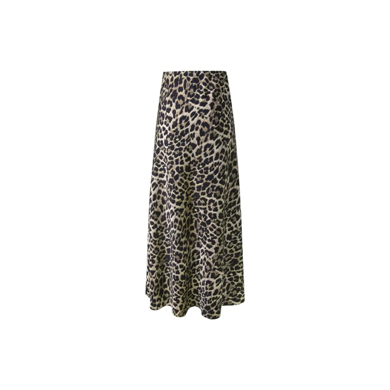 3COLOUR Casual Long Skirt Women's Coffee Floral-1