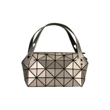 ISSEY MIYAKE Polyvinyl Chloride Resin Handbag Mini Women's Silver