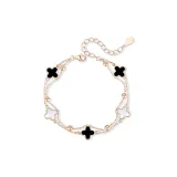 Lucky Four-Leaf Clover Bracelet[Black]