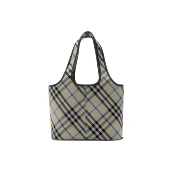 Burberry Cotton Tote Bag, Shopping Bag, Shoulder Bag Small Size Women's Blue & Gray
