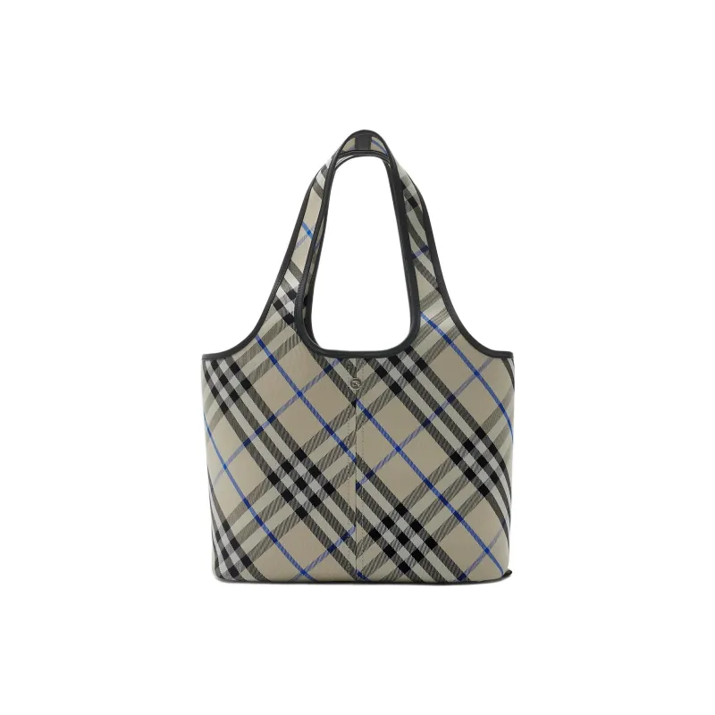 Burberry Cotton Tote Bag, Shopping Bag, Shoulder Bag Trumpets Women's Blue & Gray-0