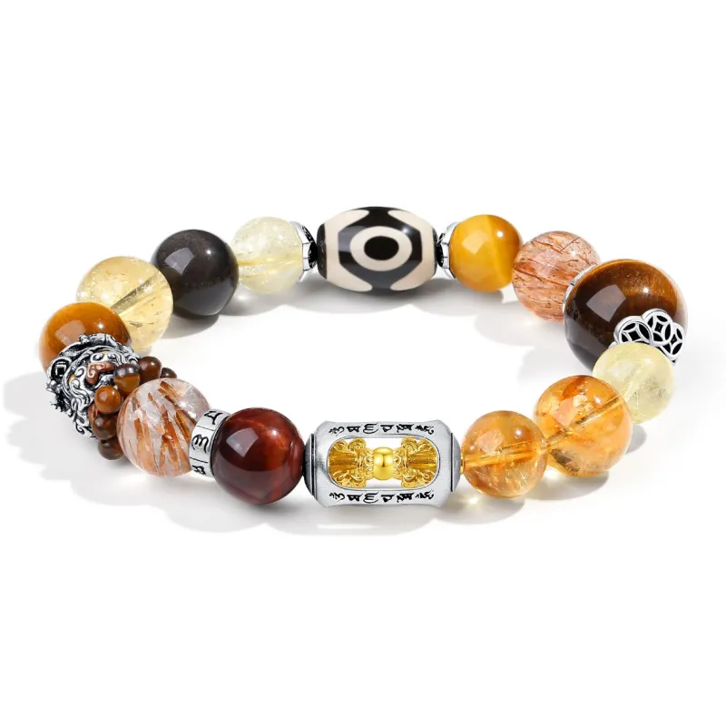 PUTUOSHANWENCHUANG Tiger's Eye Stone Jade Bracelets Unisex-7