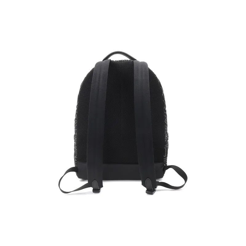LOUIS VUITTON Leather Trim Backpack Men's Black-2