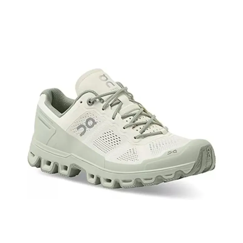 On Cloudventure Collection Anti Slip Wear Resistant Low Top Running Shoes Women's White Gray-2