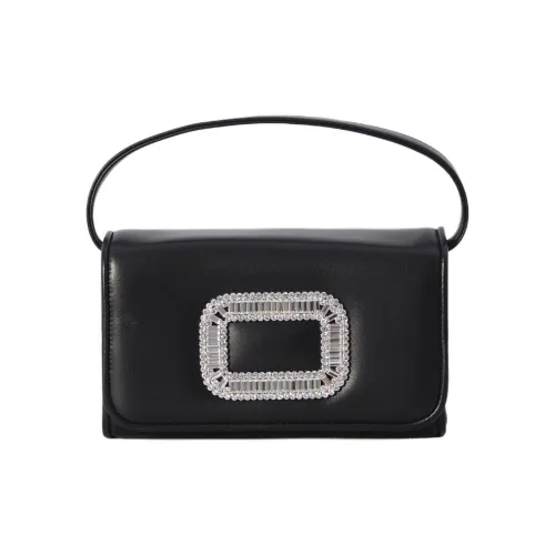 Roger Vivier Leather One Shoulder Handbags Micro Women's Black