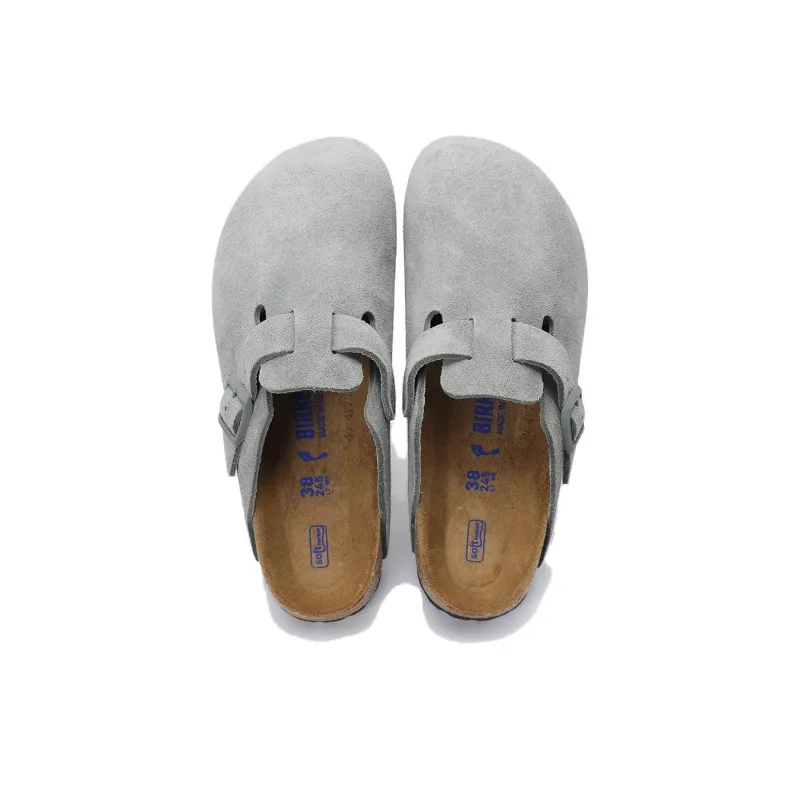 Birkenstock Boston Wrap-toe Slippers Unisex Gray Narrow Fit-3